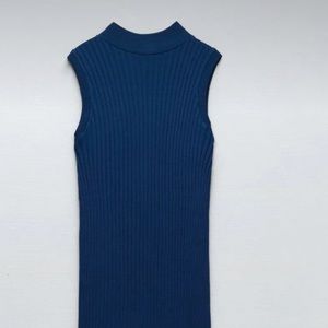 Navy Blue Kinross Turtleneck Dress small